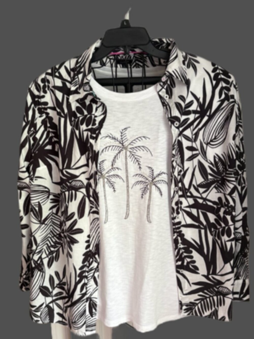 Talbots 2 pc tee with overshirt size XL and 1X